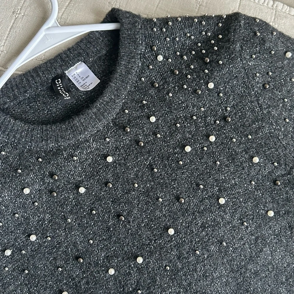 Gray ZARA women Pearl mini dress - Picture 2 of 3